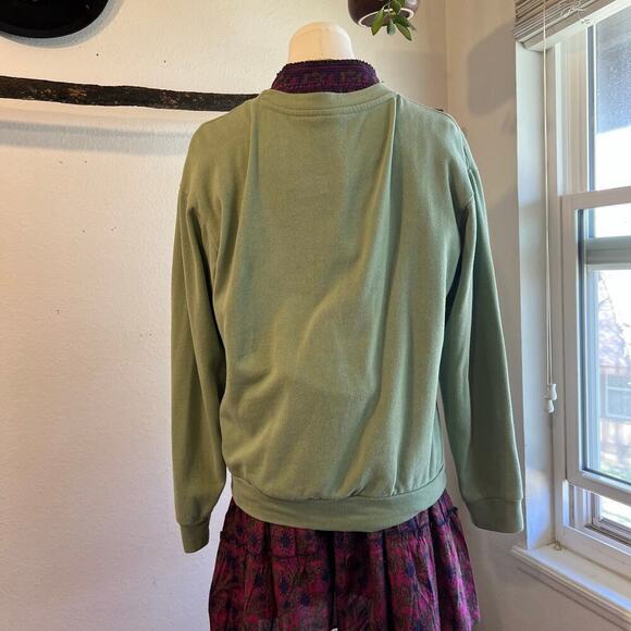 Desert Dreamer Green Oversized " Be Kind to Nature " Crewneck Sweater Size XS - Picture 6 of 12